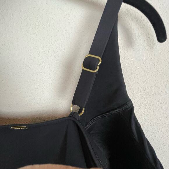 Lands End Swim Dress One-Piece Swimsuit Sz Plus 24W Modest Black Underwire - Picture 6 of 8